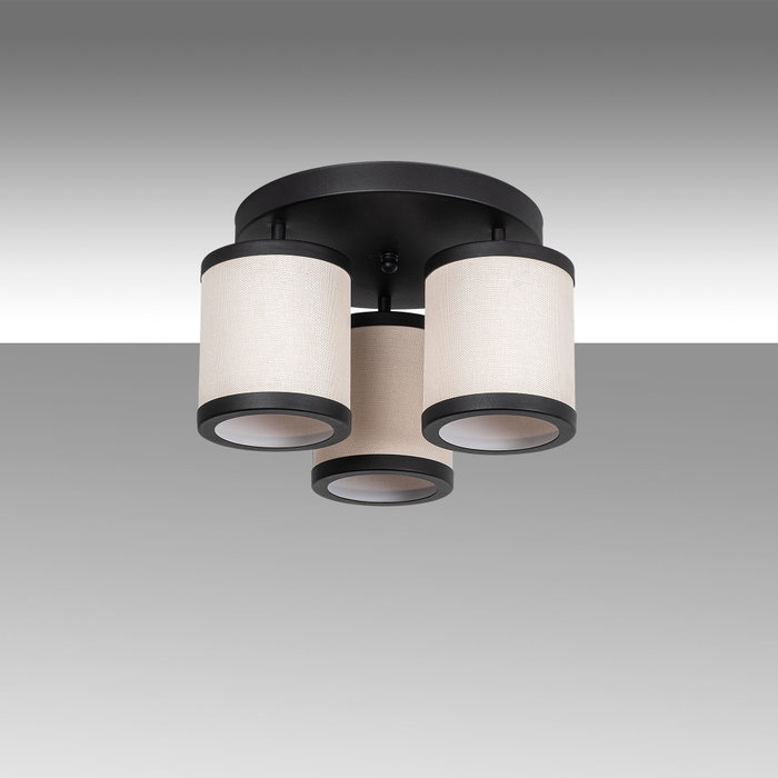 Opviq Way - 11626 Lámpara de Araña Blanco y Negro con Tapa de Tela Opviq Way - 11626 Lámpara de Araña Blanco y Negro con Tapa de Tela